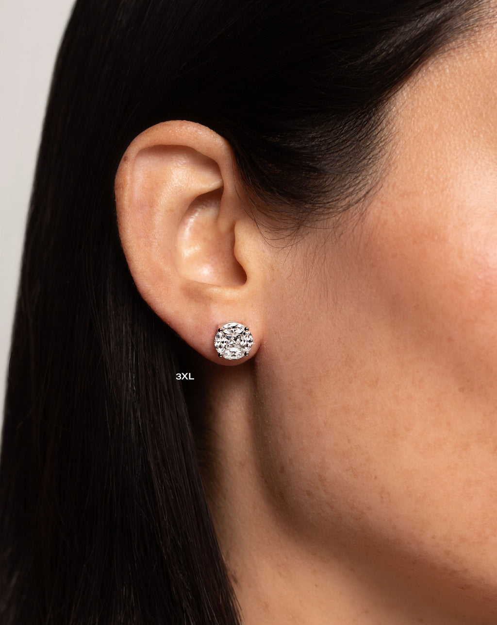 Round Illusion Diamond Studs