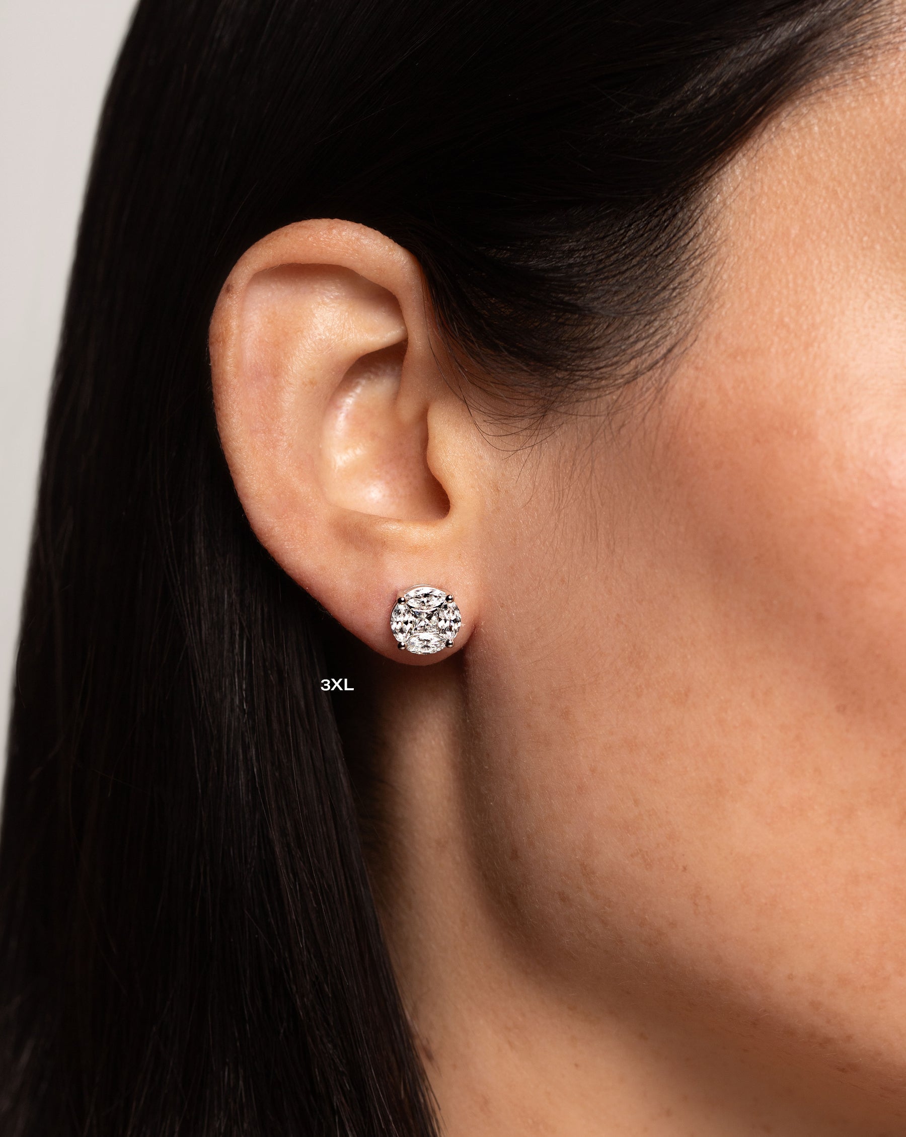 Round Illusion Diamond Studs