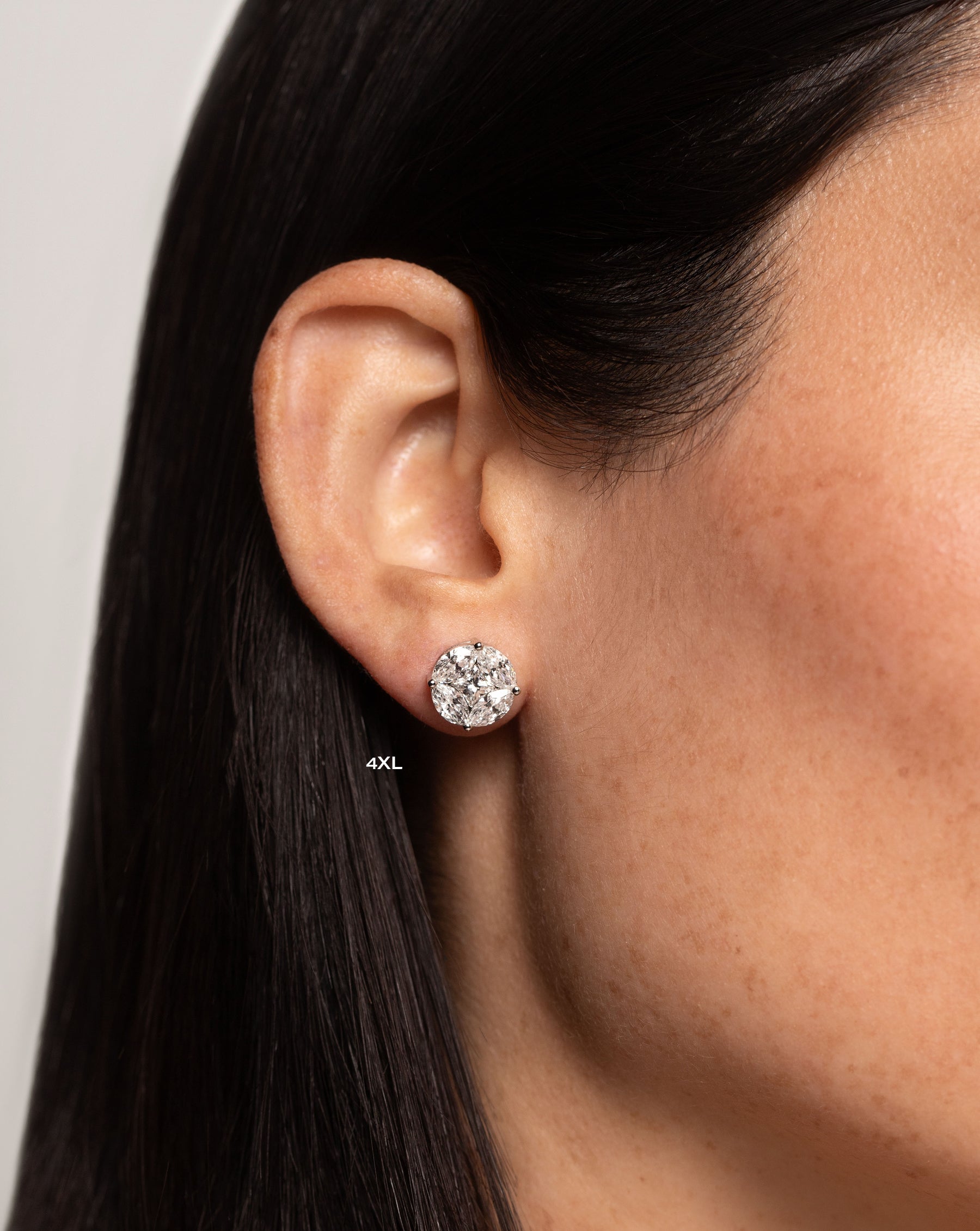 Round Illusion Diamond Studs