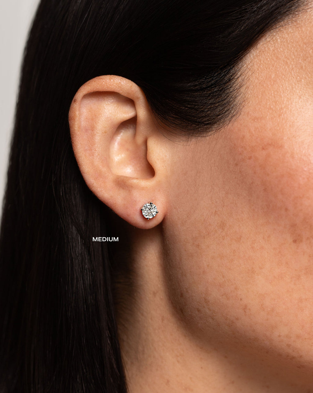 Round Illusion Diamond Studs
