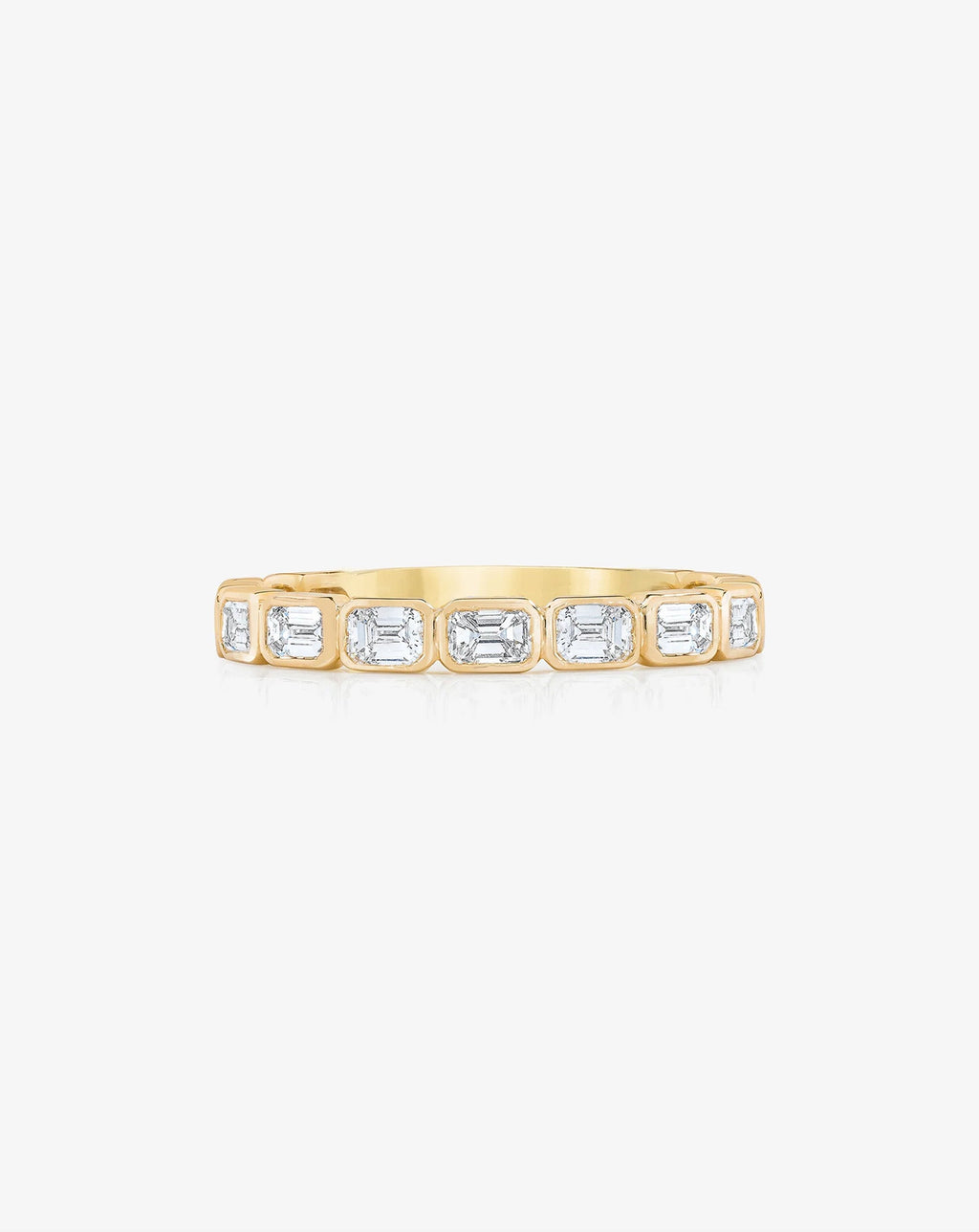 Sideways Emerald Bezel Band