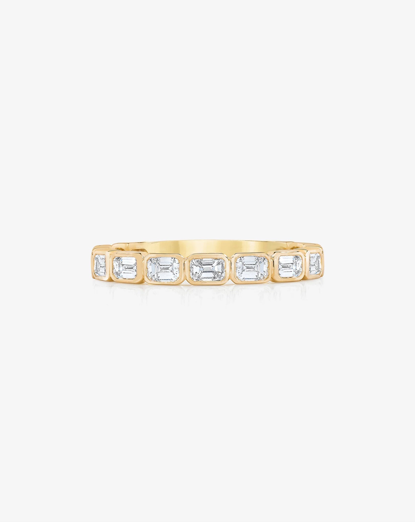 Sideways Emerald Bezel Band