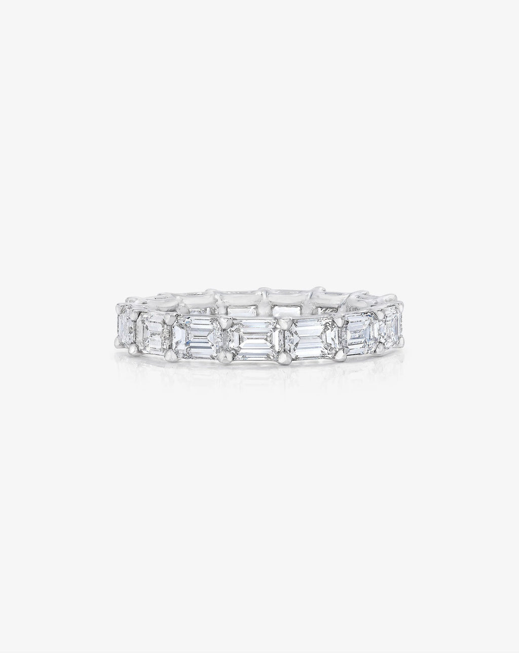 Sideways Emerald Diamond Eternity Band