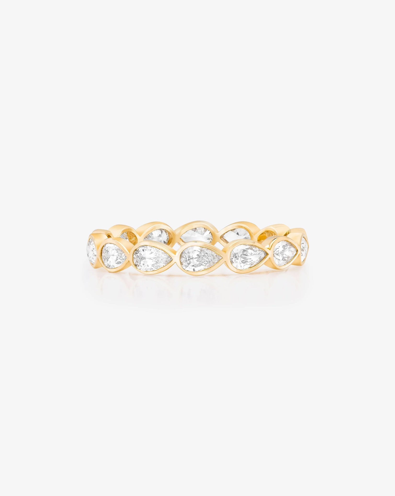 Lab Diamond Sideways Pear Bezel Eternity Band
