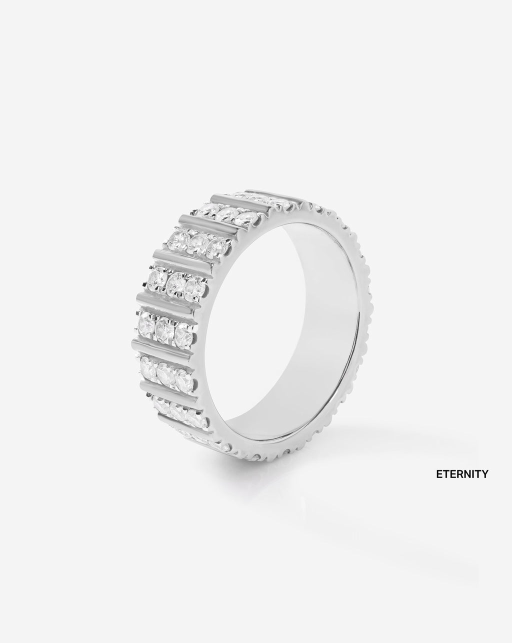 Three Row Fluted Diamond Ring