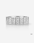 Three Row Fluted Diamond Ring