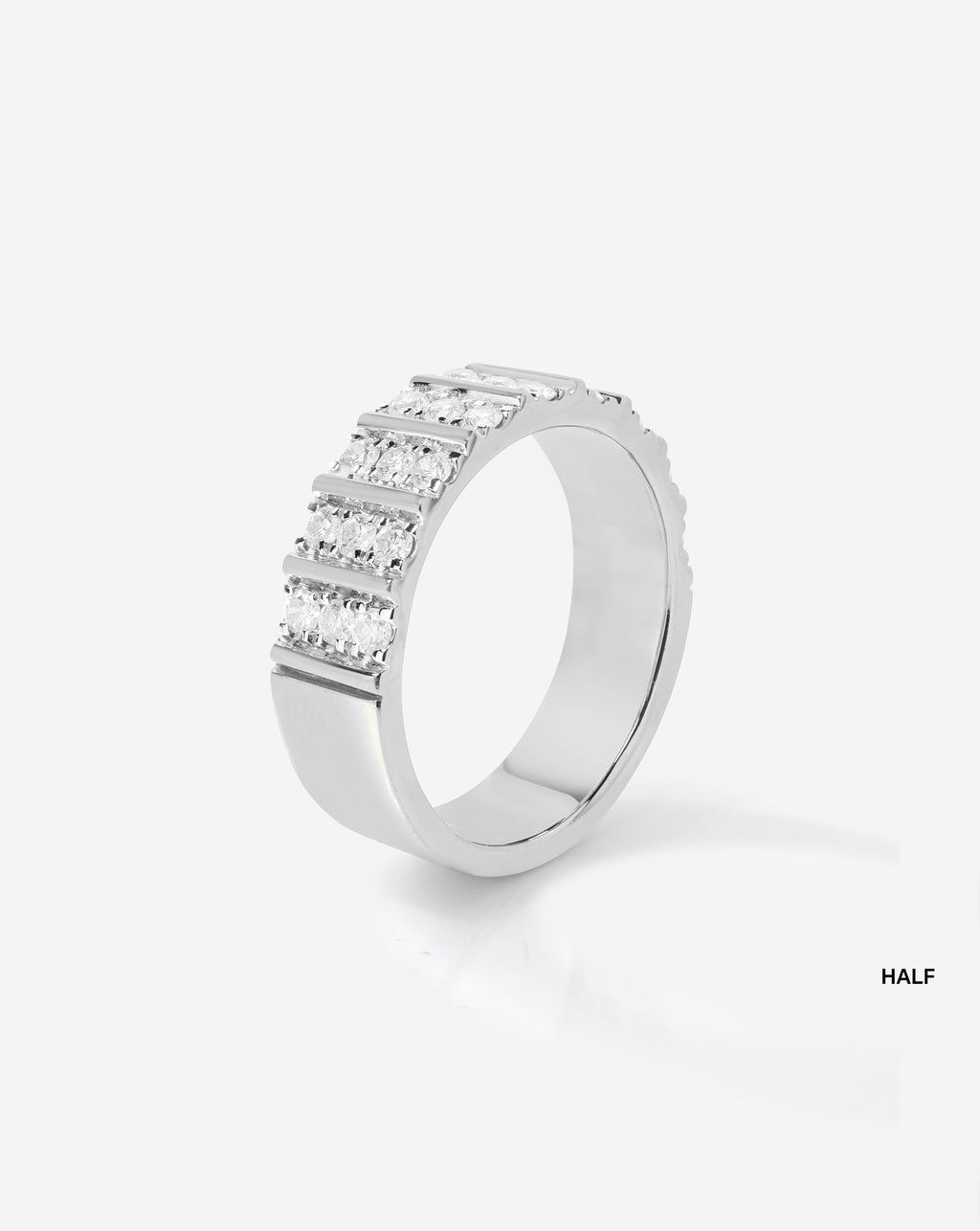 Three Row Fluted Diamond Ring