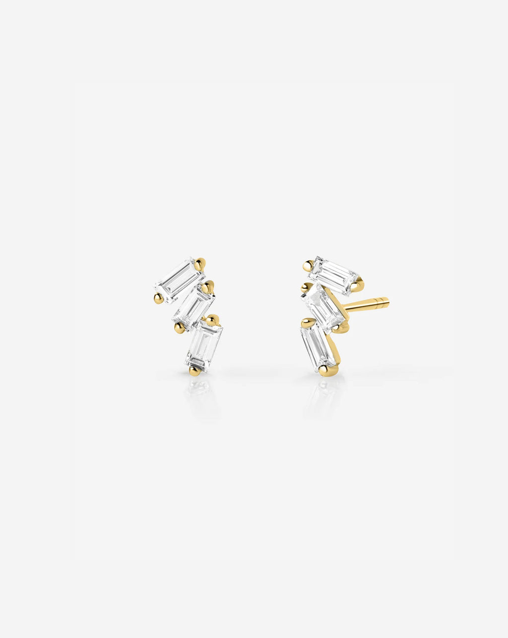 Triple Baguette Lab Diamond Studs