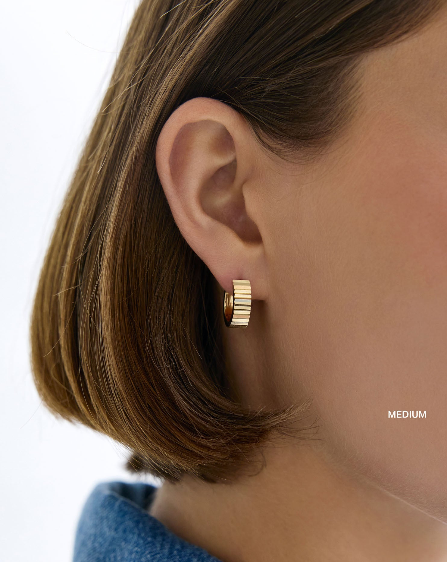 Wide Fluted Gold Hoops