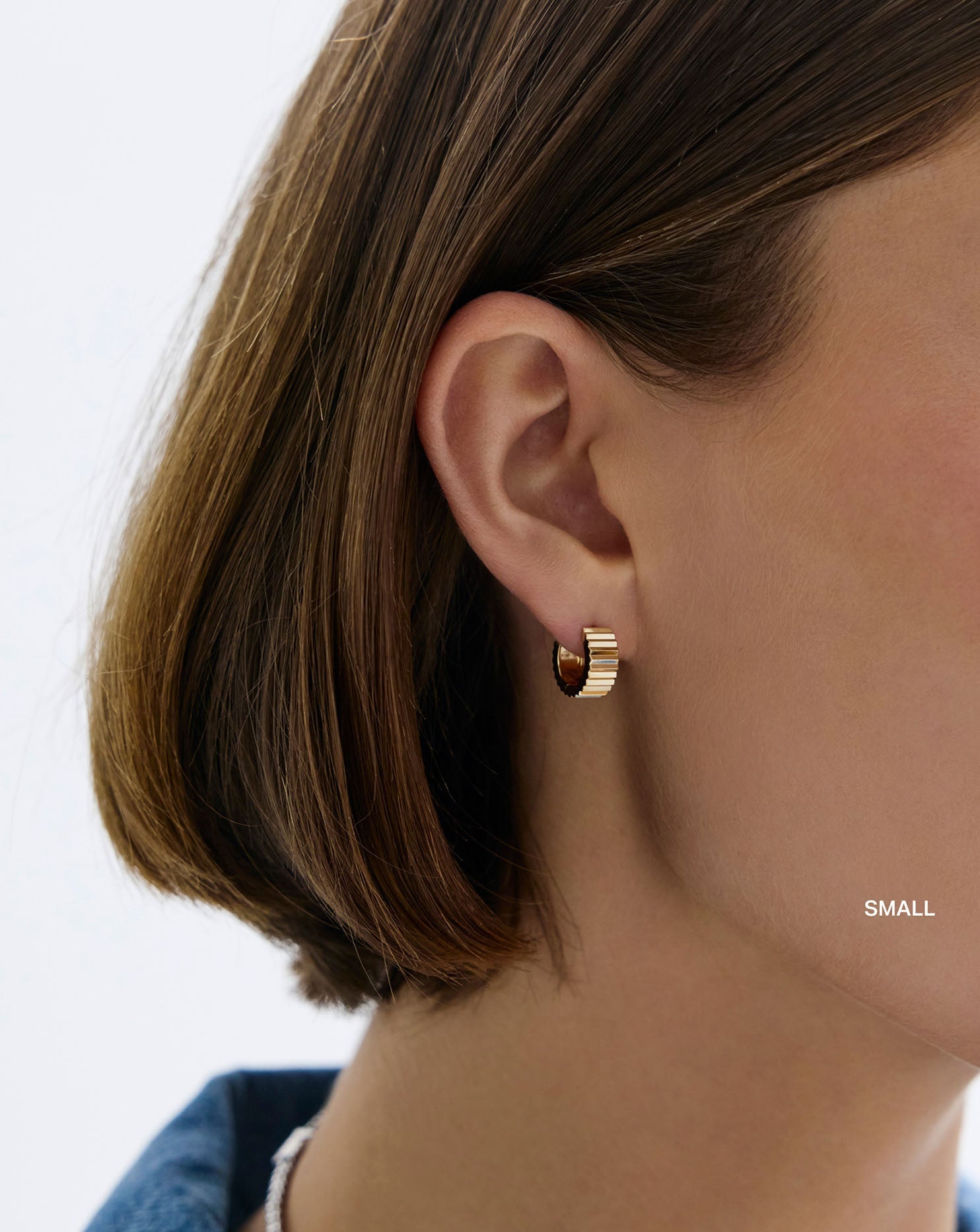 Wide Fluted Gold Hoops
