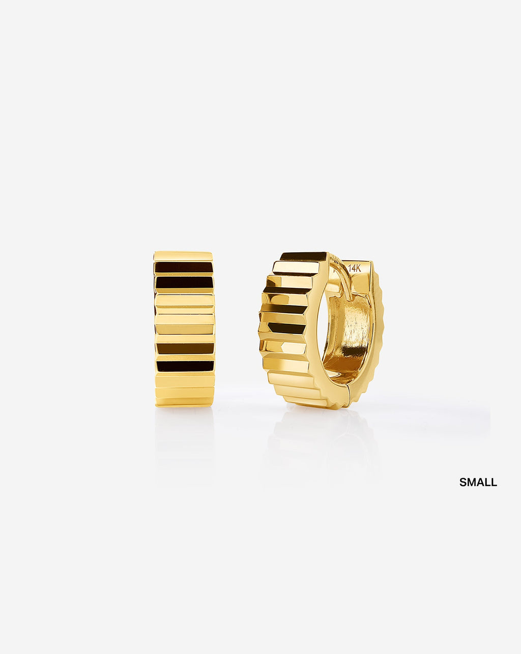 Wide Fluted Gold Hoops