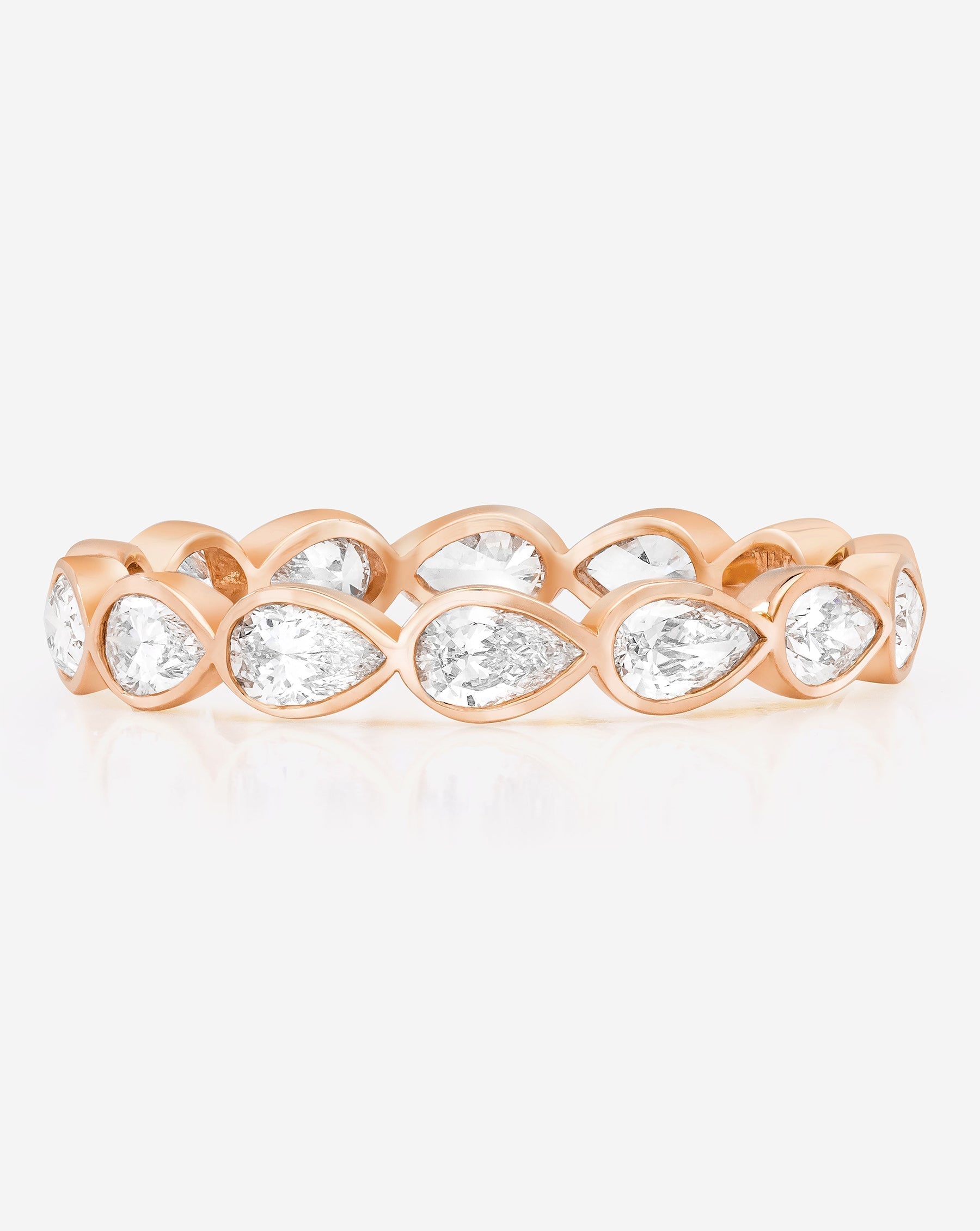 Lab Diamond Sideways Pear Bezel Eternity Band