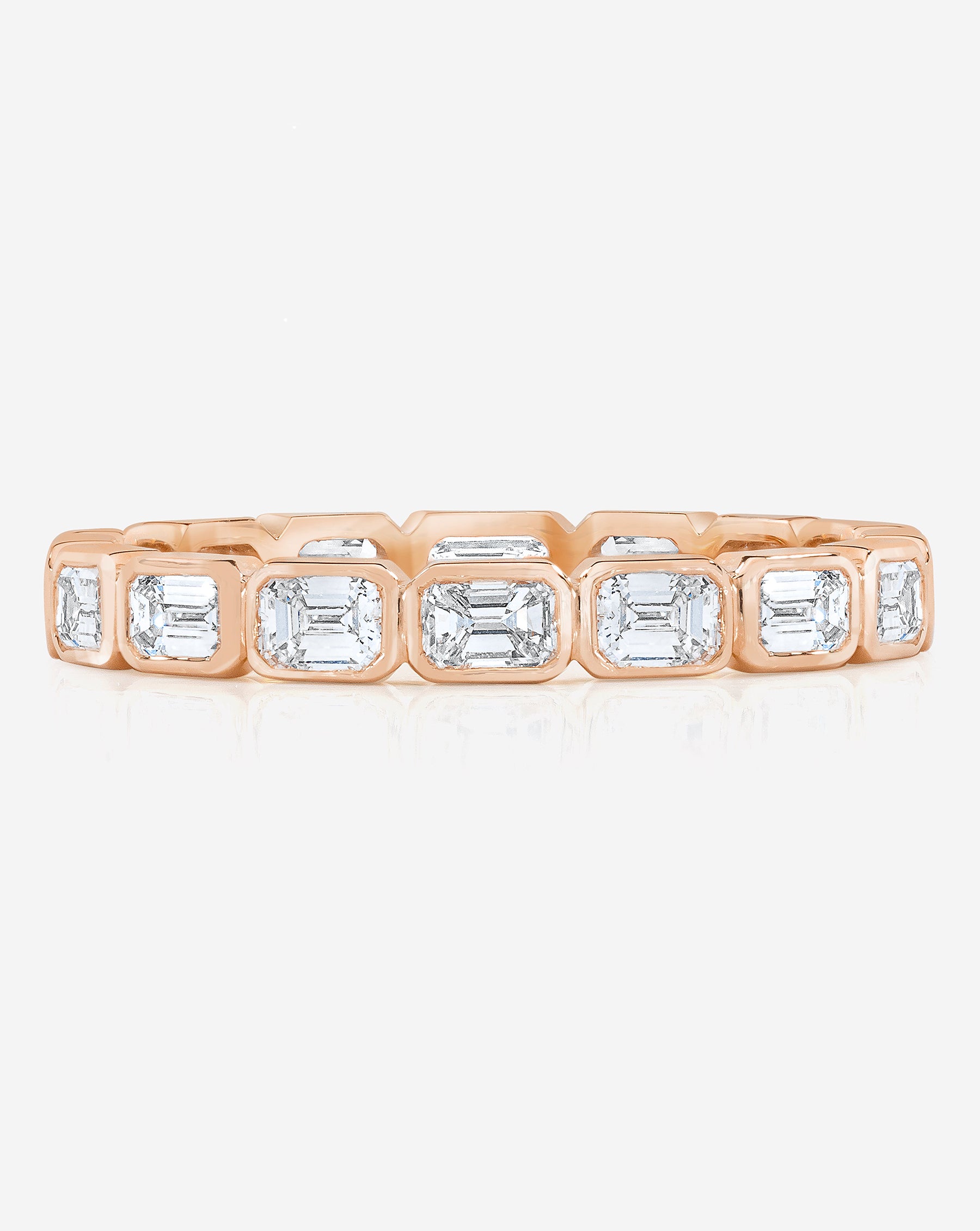 Sideways Emerald Bezel Band