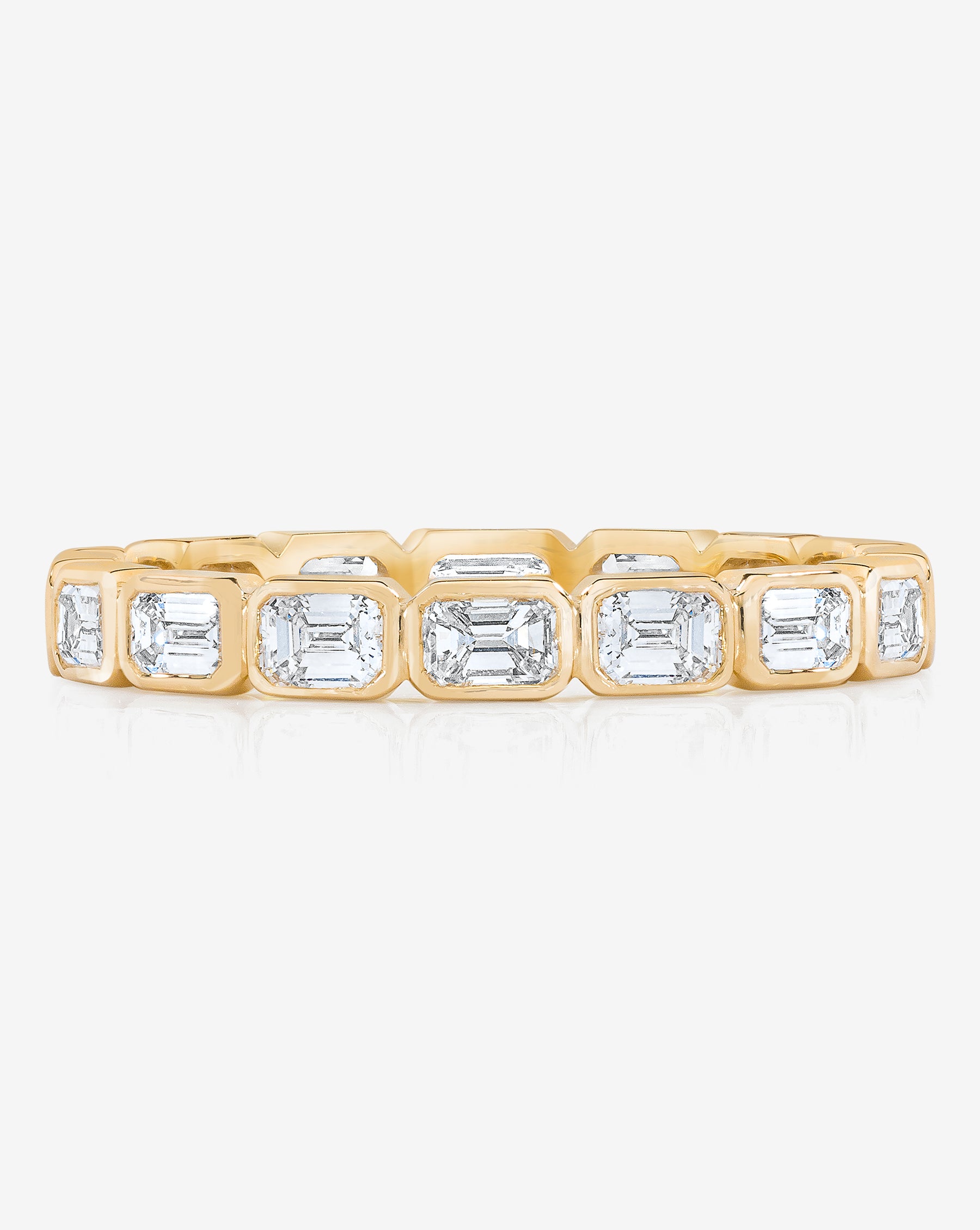 Sideways Emerald Bezel Band