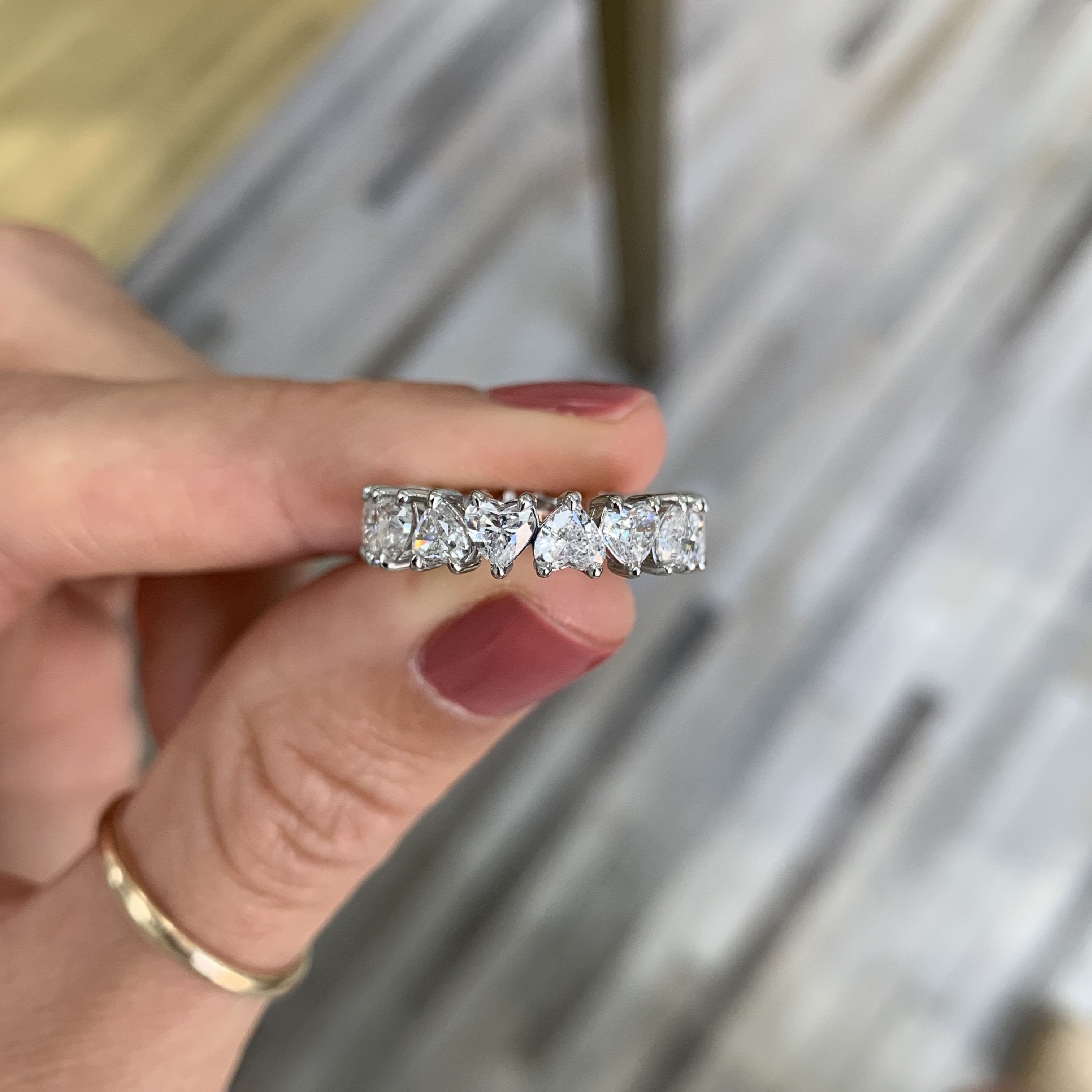 Lab Diamond Heart Eternity Band