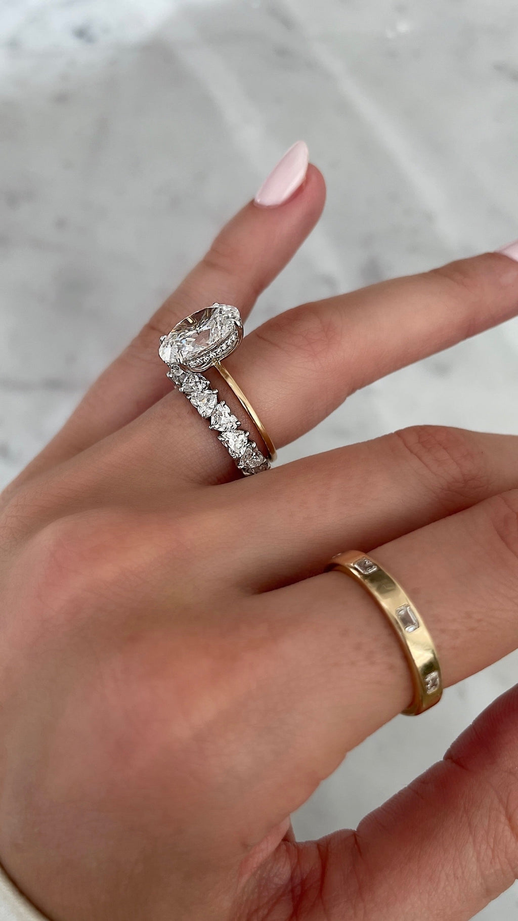 Lab Diamond Heart Eternity Band