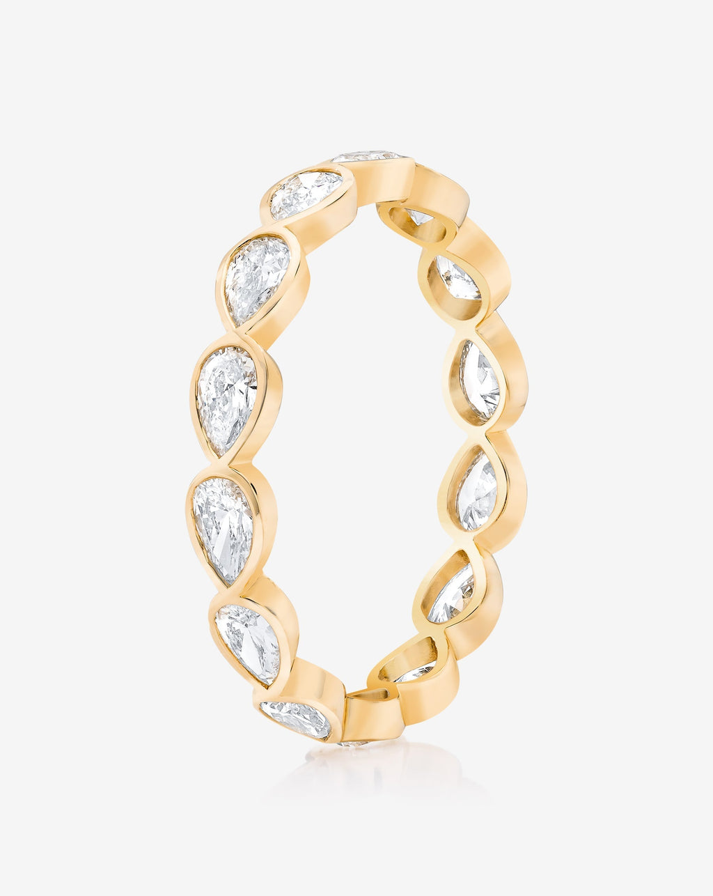 Sideways Pear Bezel Eternity Band