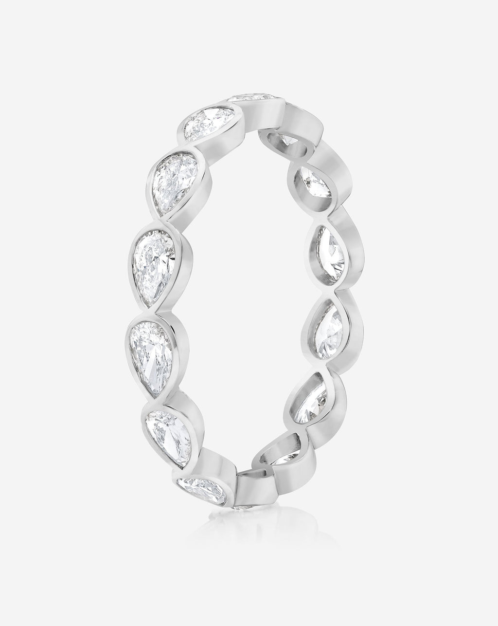 Lab Diamond Sideways Pear Bezel Eternity Band