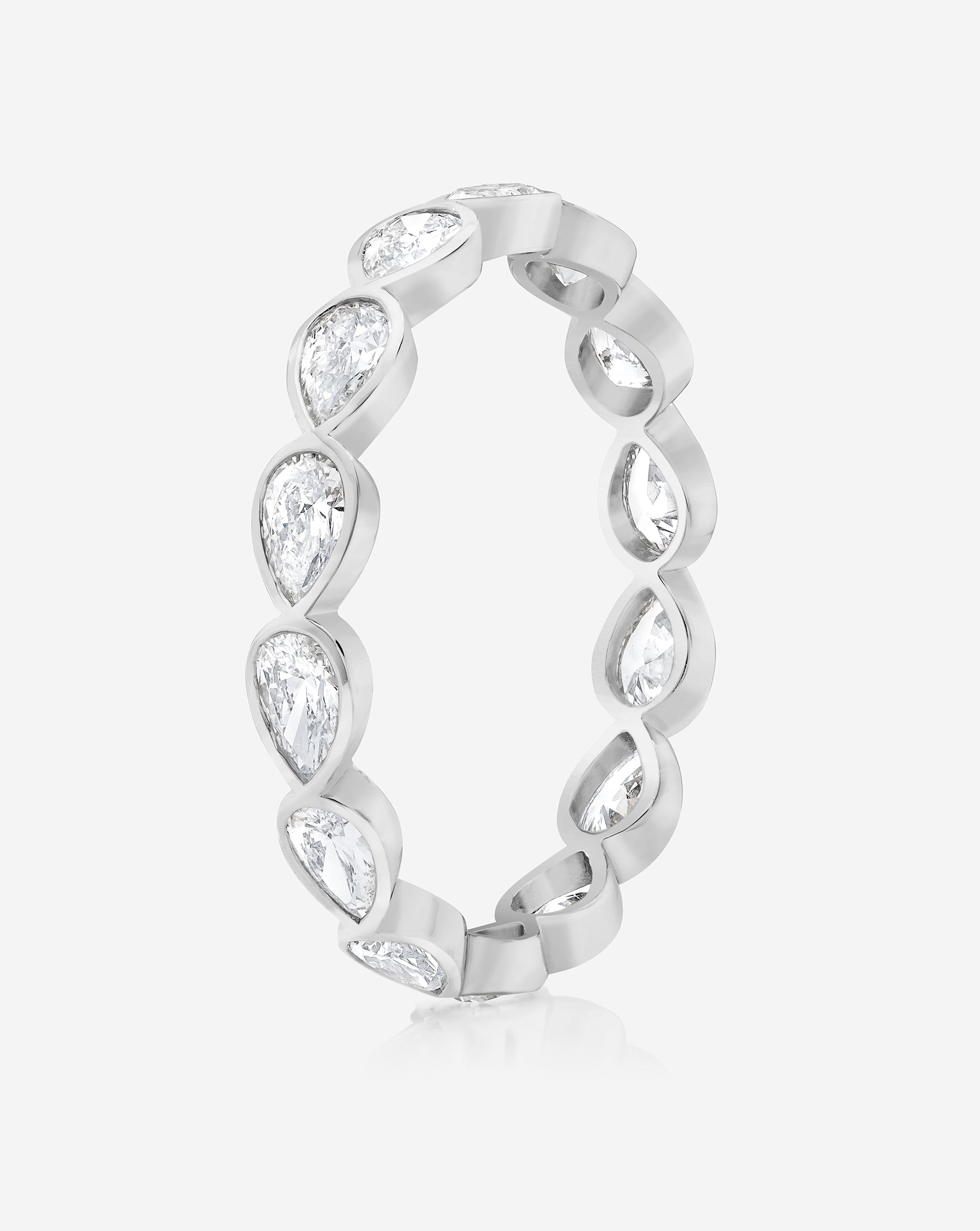 Lab Diamond Sideways Pear Bezel Eternity Band