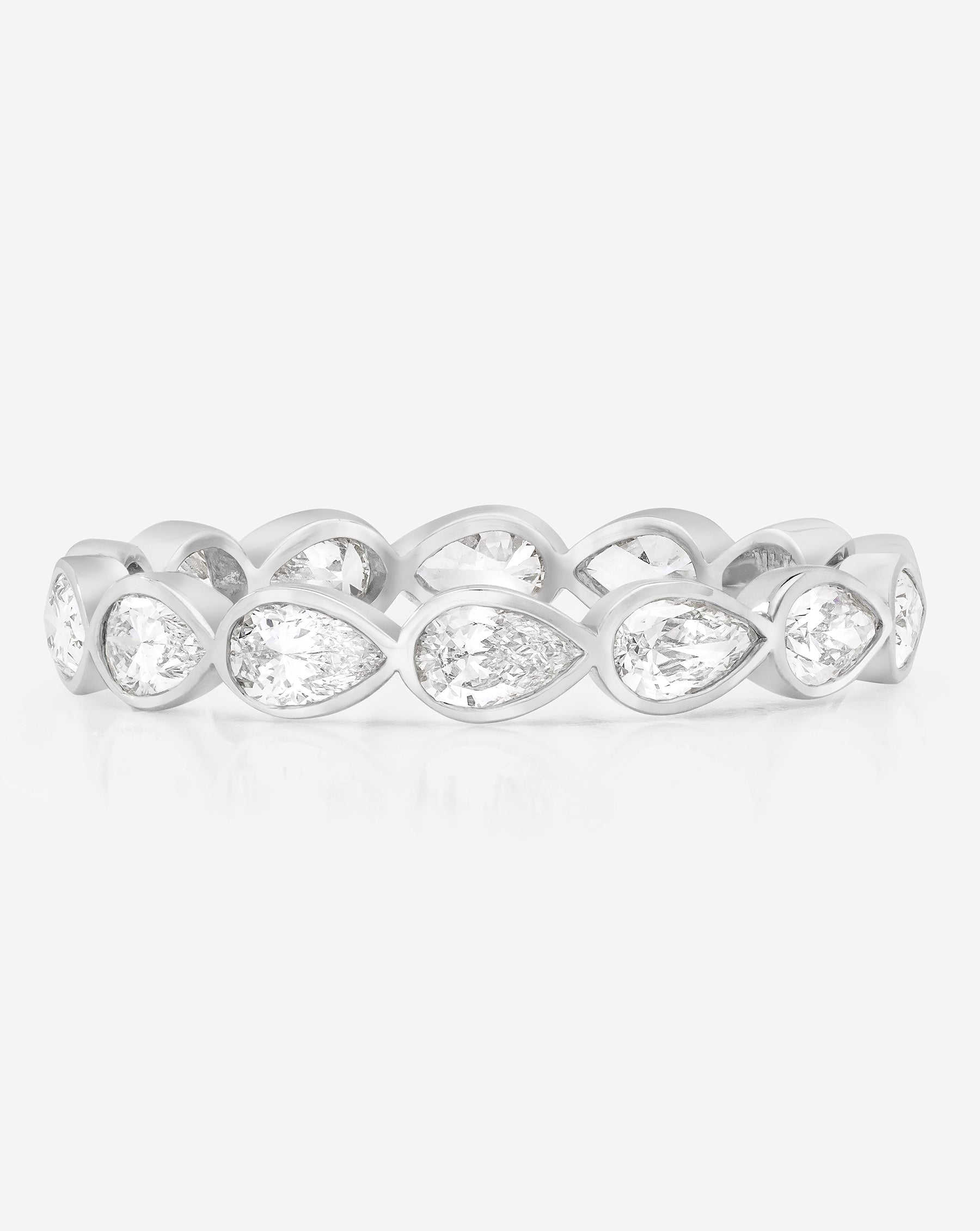 Sideways Pear Bezel Eternity Band