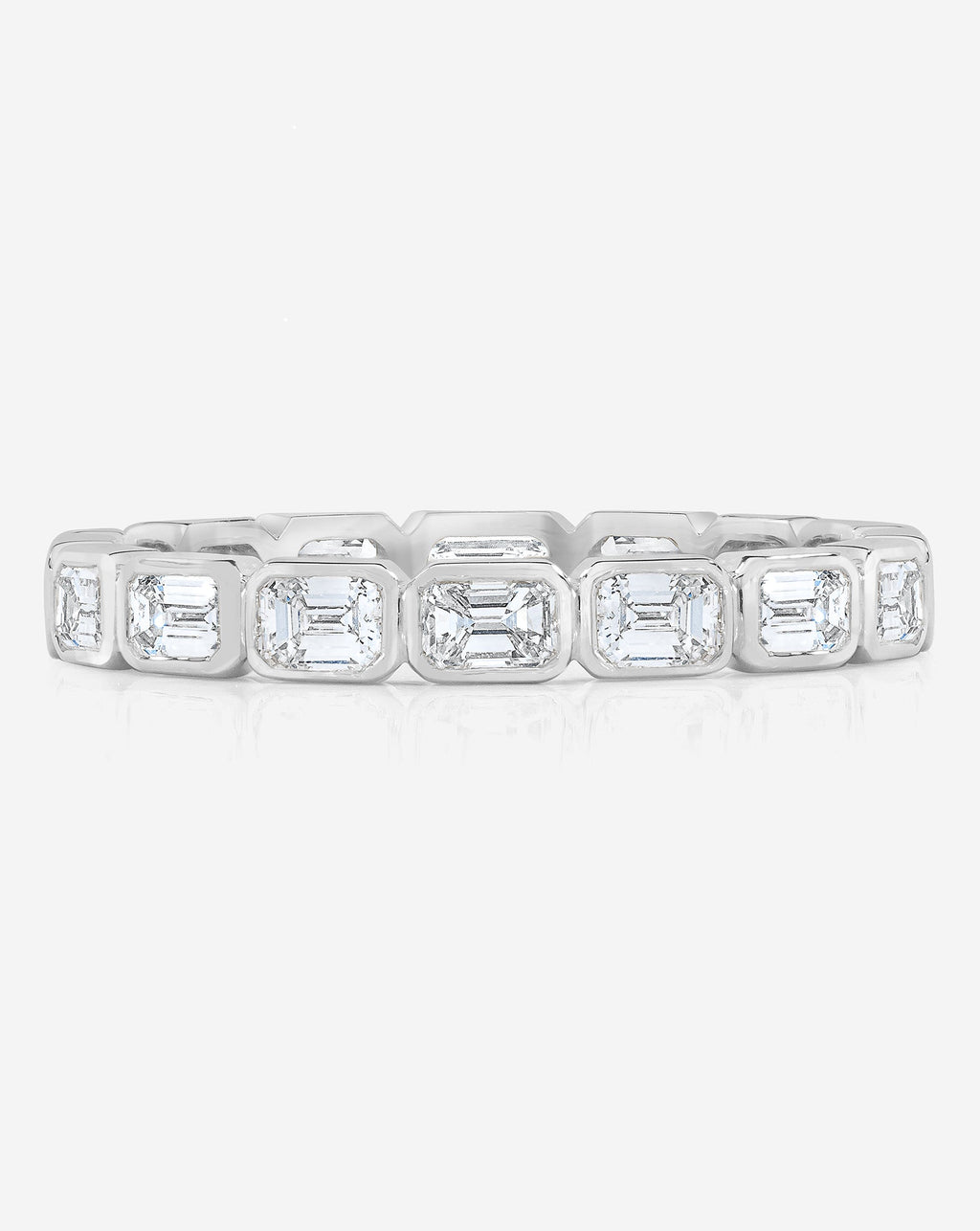 Lab Diamond Sideways Emerald Bezel Band