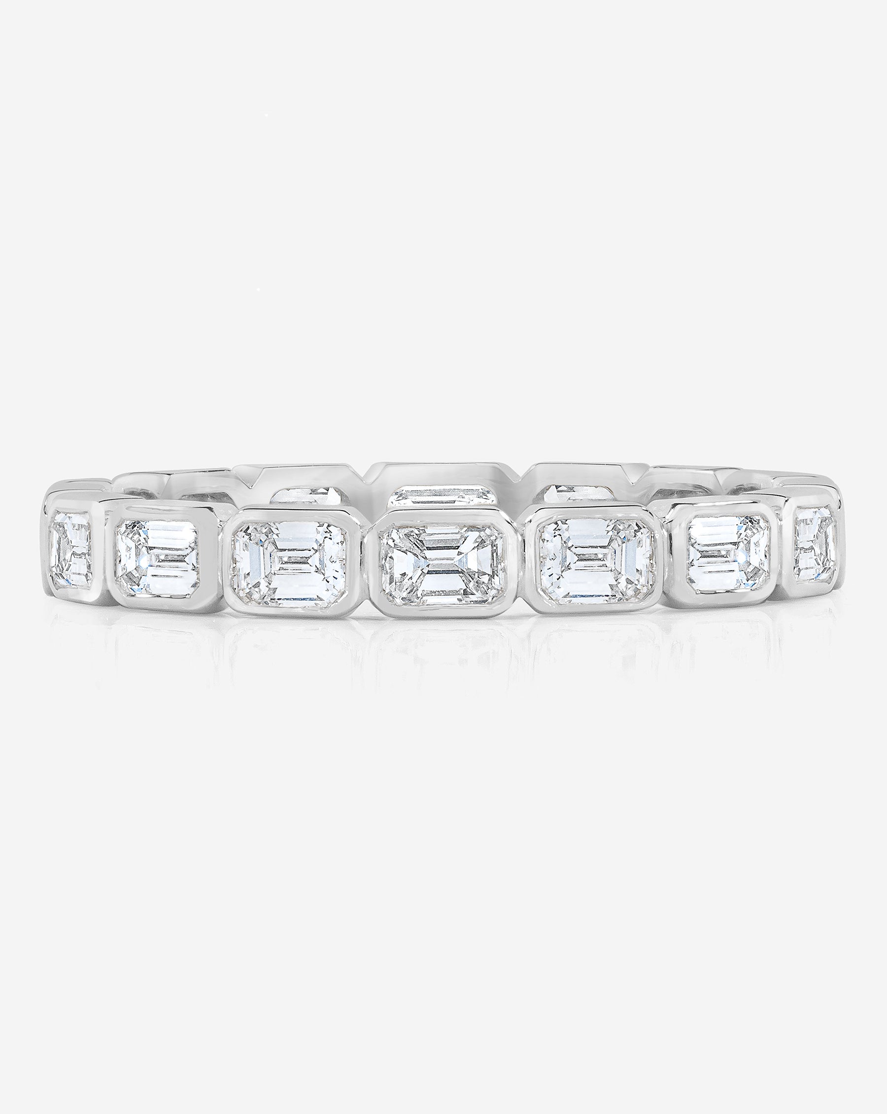 Lab Diamond Sideways Emerald Bezel Band