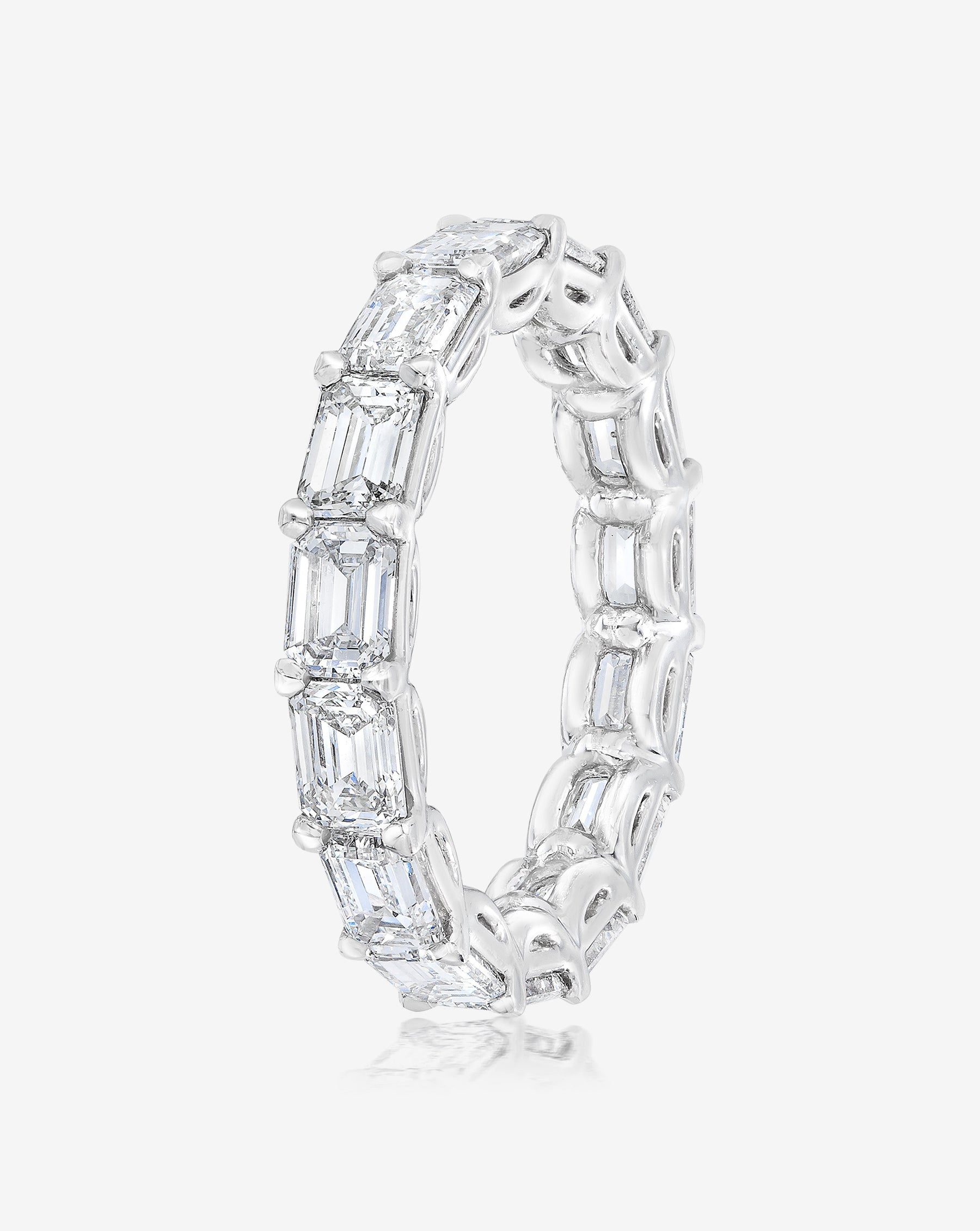 Sideways Emerald Diamond Eternity Band