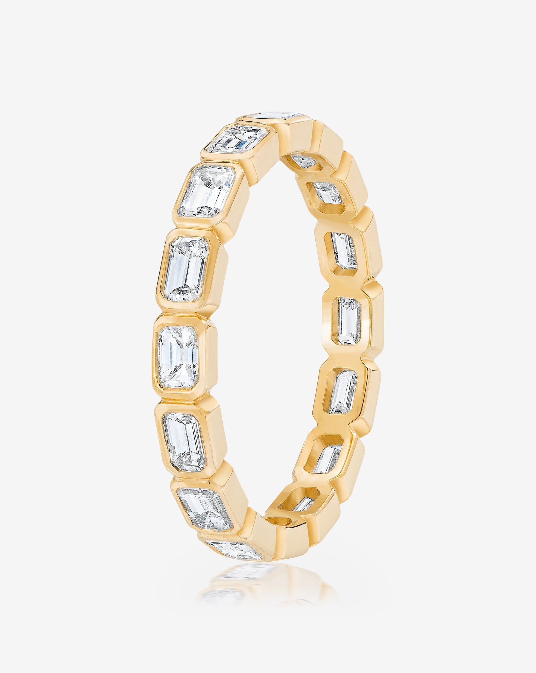 Sideways Emerald Bezel Band