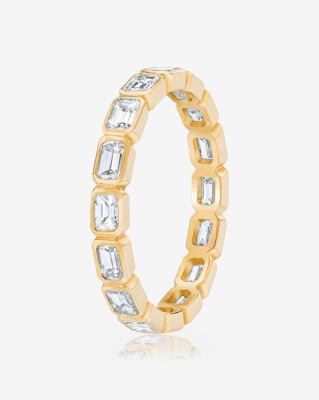 Lab Diamond Sideways Emerald Bezel Band