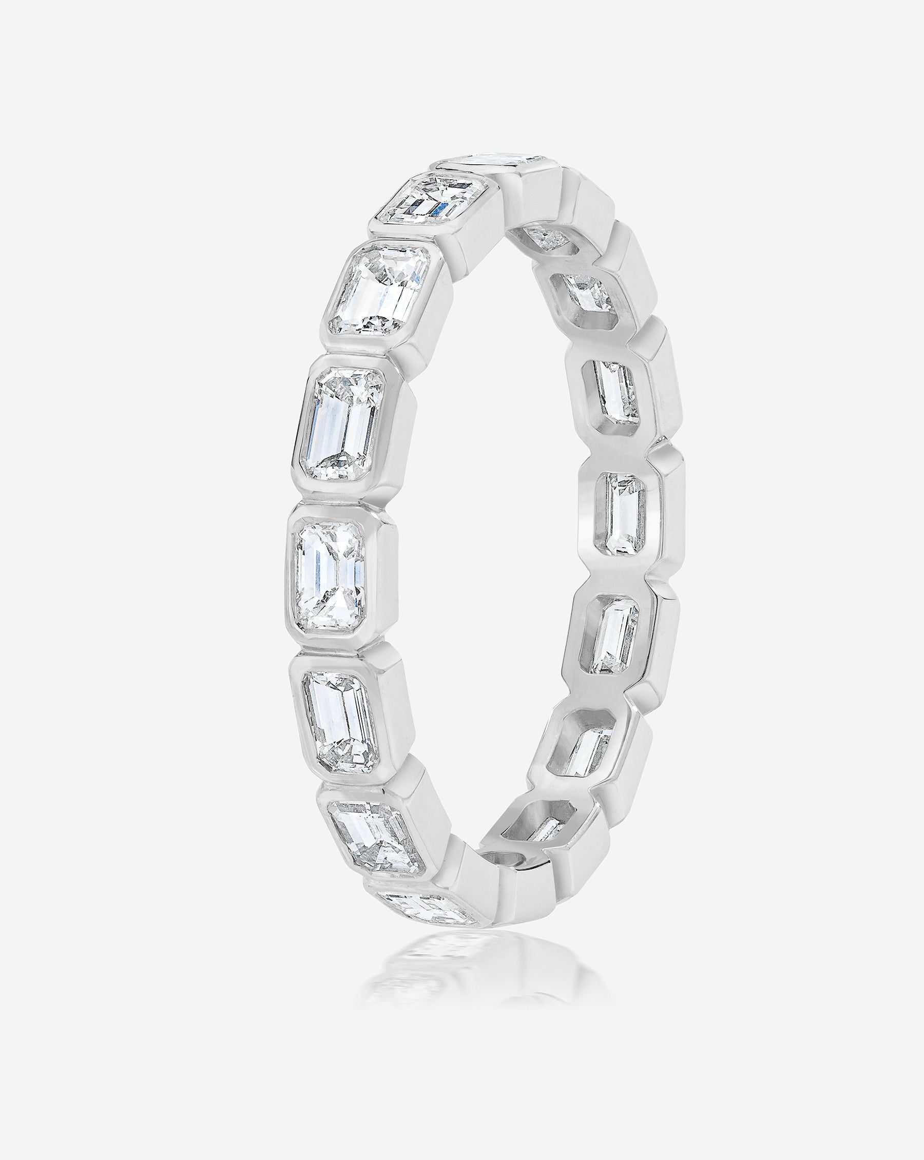 Sideways Emerald Bezel Band