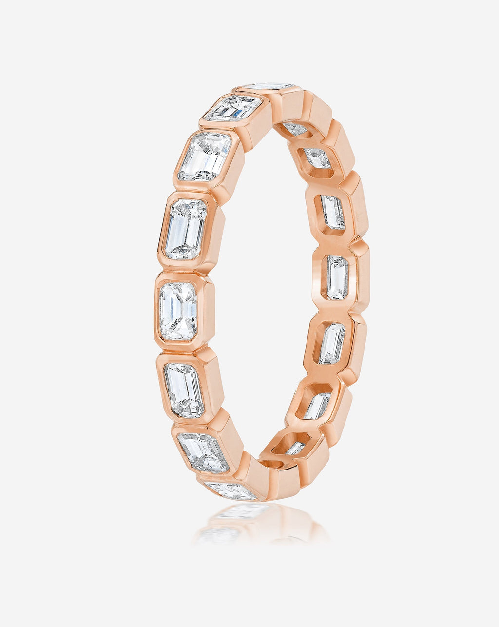 Sideways Emerald Bezel Band