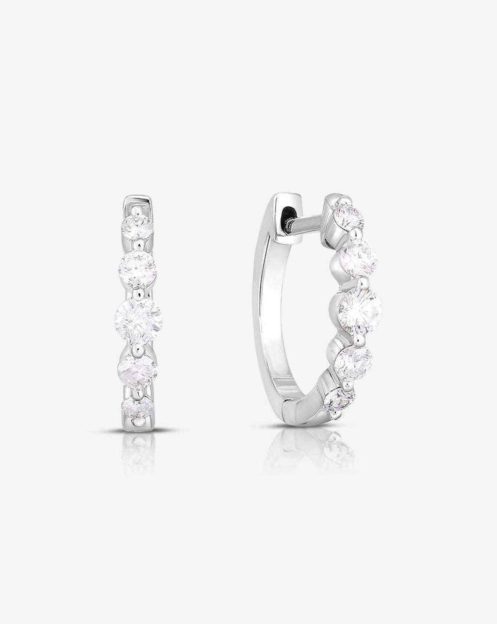 Graduated Single Prong Diamond Huggies