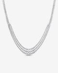 Triple Row Graduated Diamond Tennis Necklace