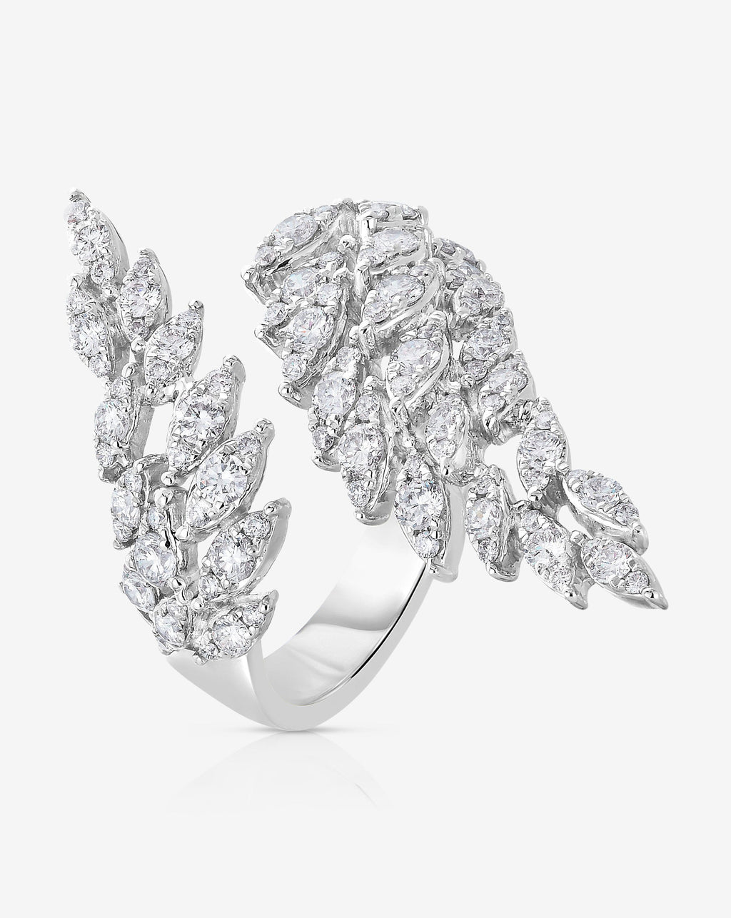 Feather Diamond Statement Ring