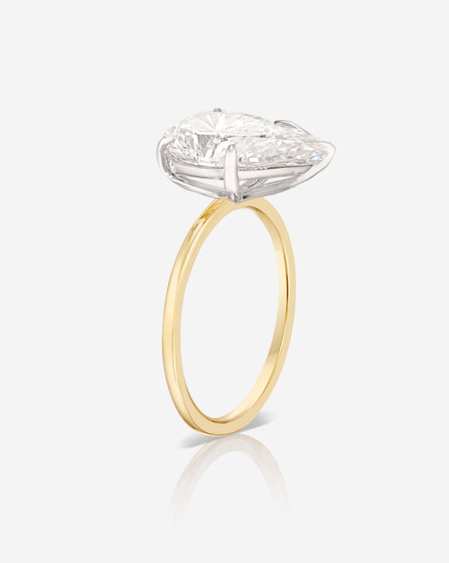 3.01 Lab Grown Pear Slanted Whisper Thin® Hidden Halo