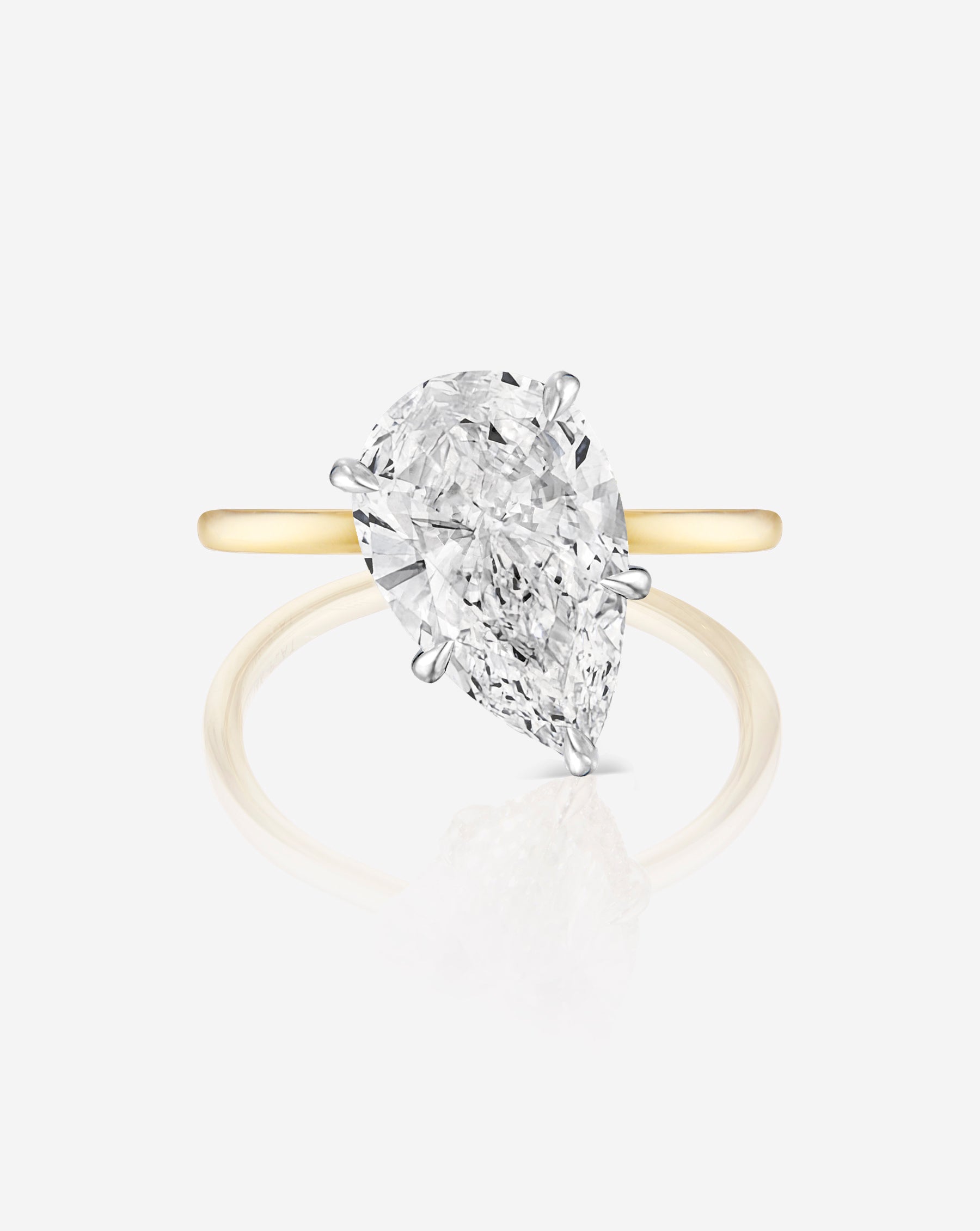 3.01 Lab Grown Pear Slanted Whisper Thin® Hidden Halo
